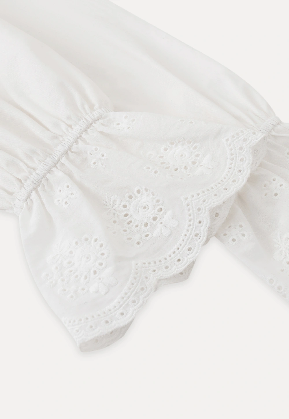 Vintage Style White Blouse with Lace Trim