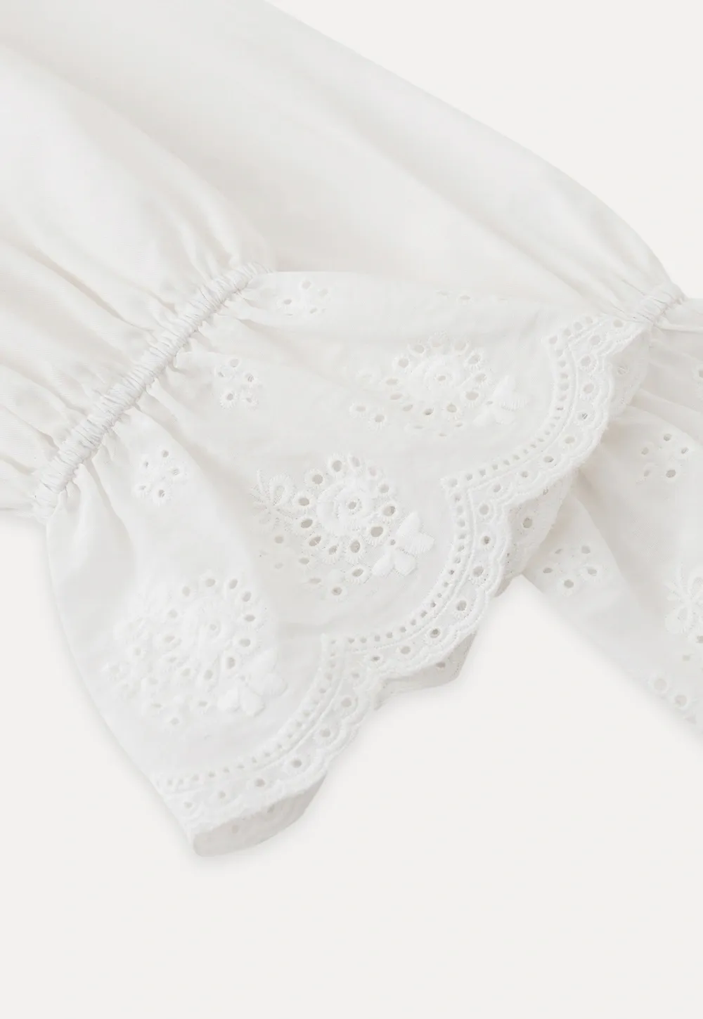 Vintage Style White Blouse with Lace Trim