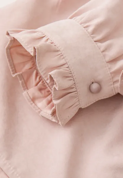 Long Sleeve Blouse with Ruffle Trim