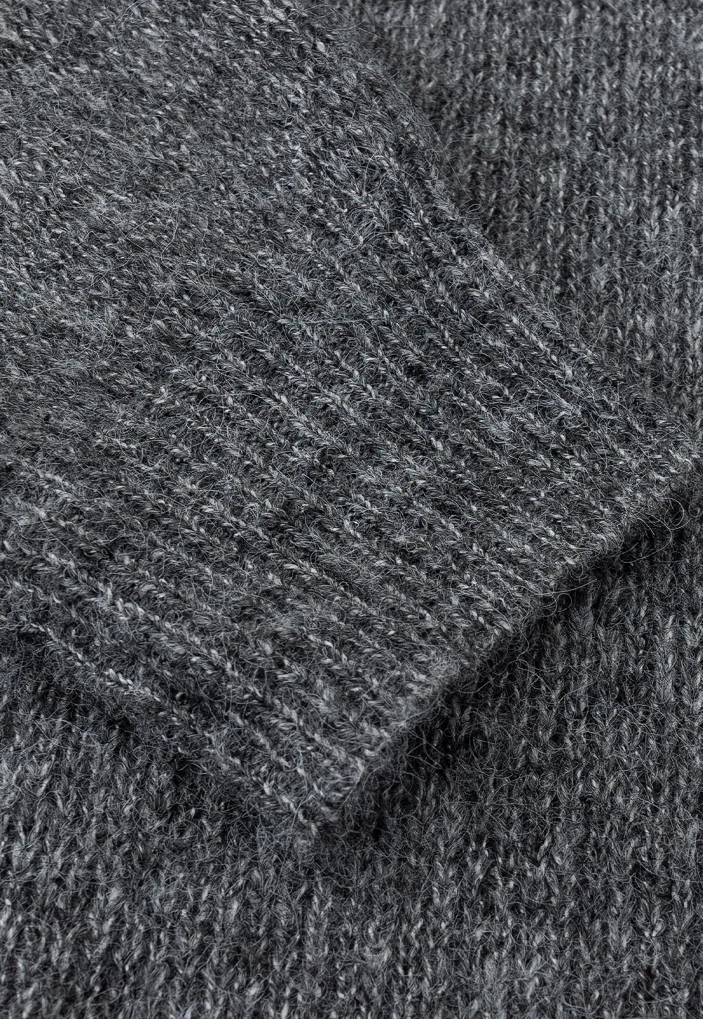 High-Neck Melange Knit Sweater
