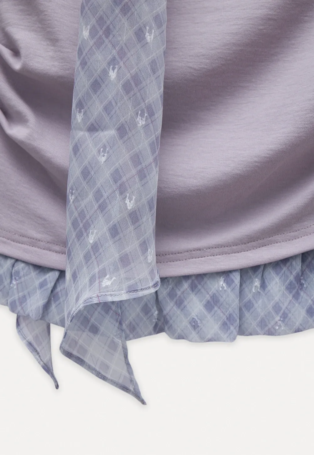 Draped Neck Top and Ruffle Hem