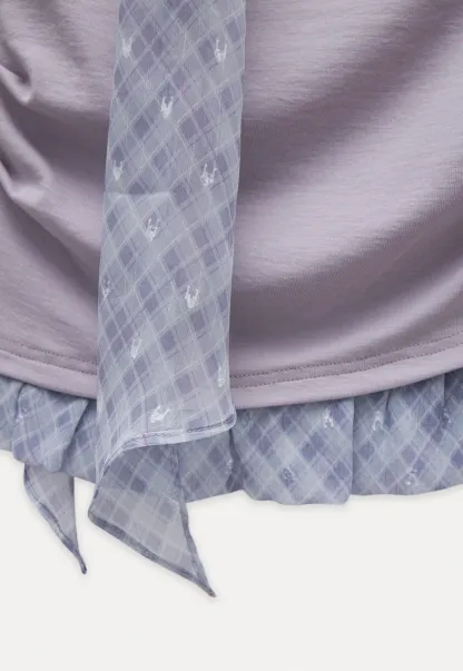 Draped Neck Top and Ruffle Hem