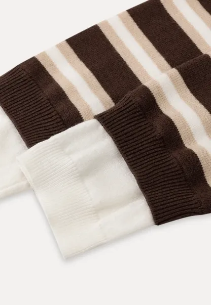 Layered V-Neck Striped Sweater