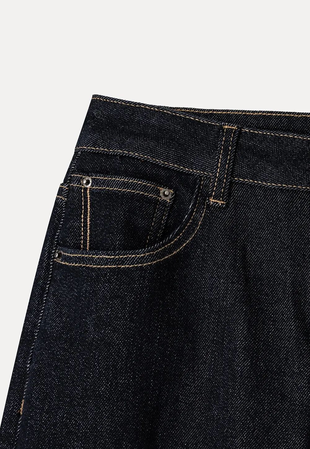 Wide Leg Straight Cut Denim Jeans