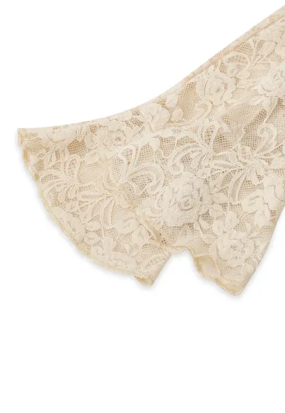 Lace Long Sleeve Square Neck Top