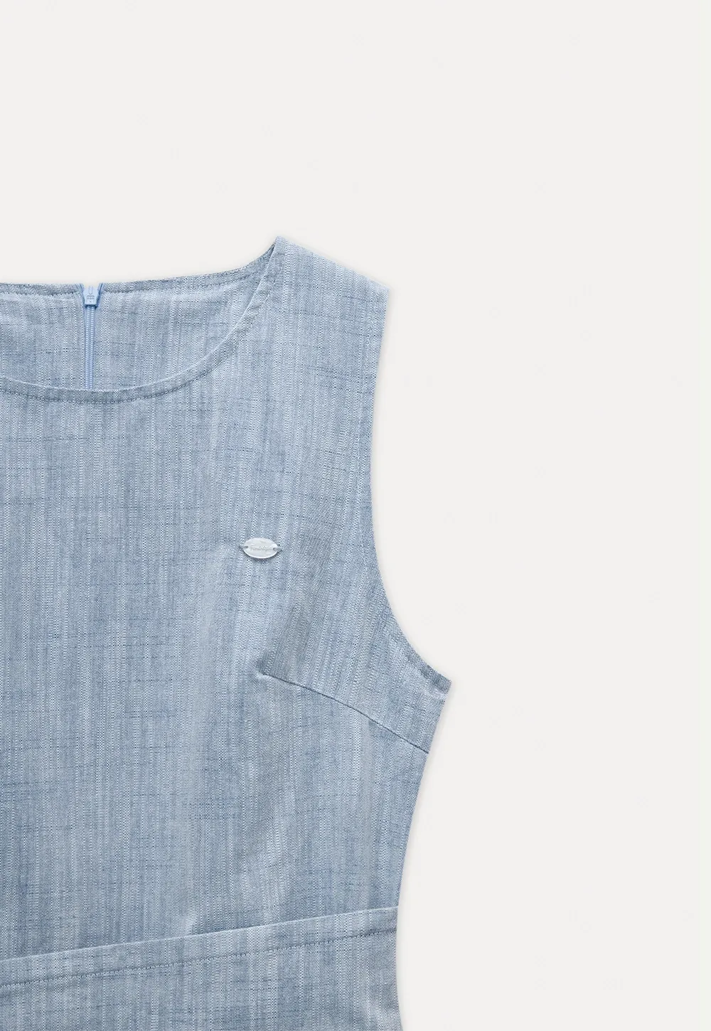 Women’s Sleeveless Tie Waist Chambray Dress