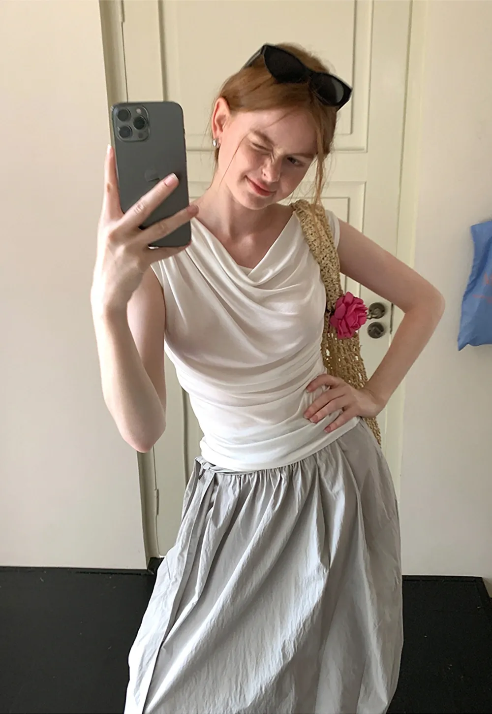 Women’s High-Waist Balloon Midi Skirt