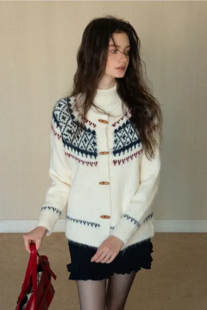 Fair Isle Button-Down Cardigan