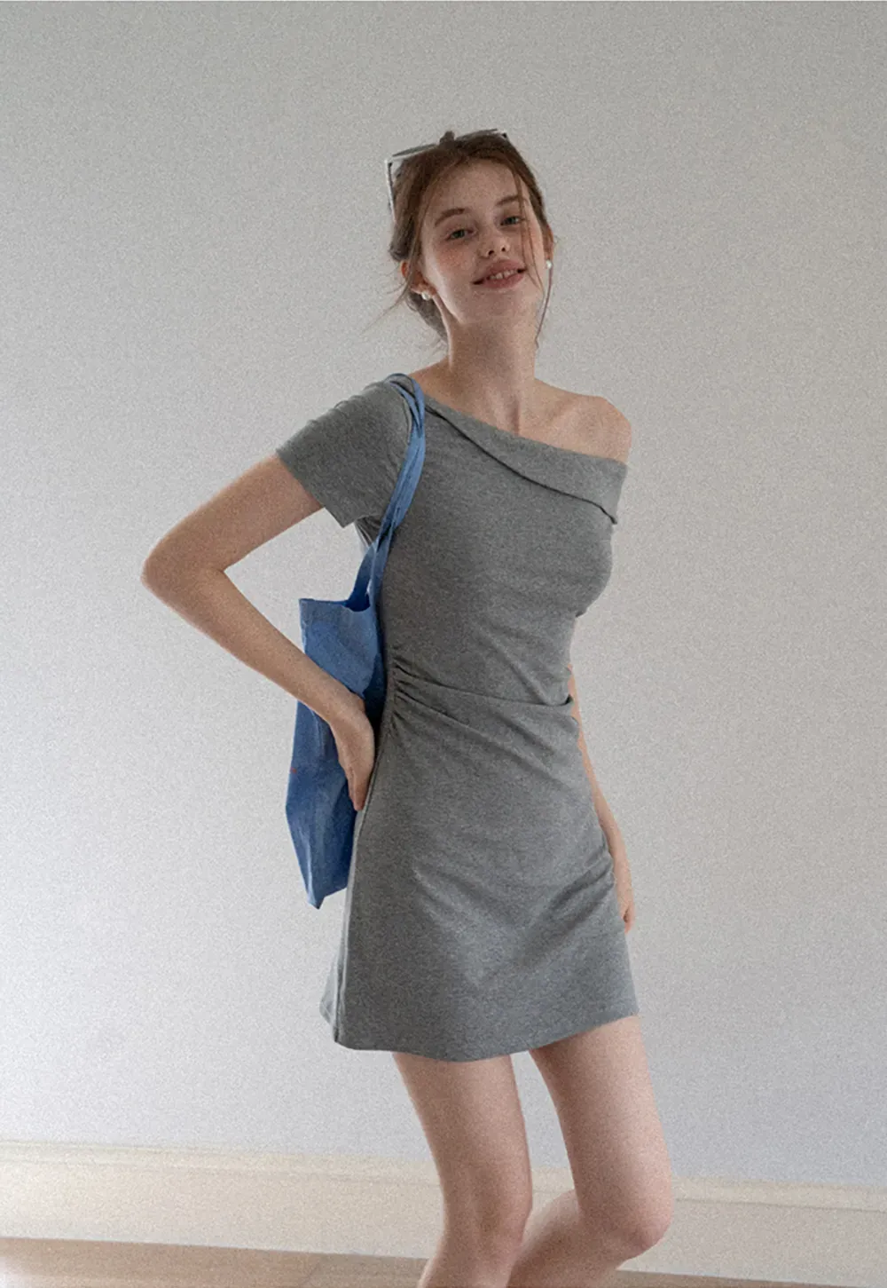 Women’s One Shoulder Polka Dot Mini Dress