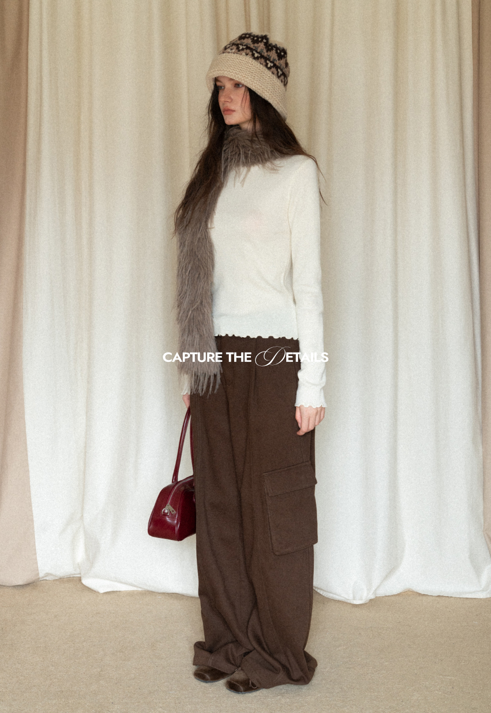 Chic Light Blue Ruffle Trim Turtleneck Sweater