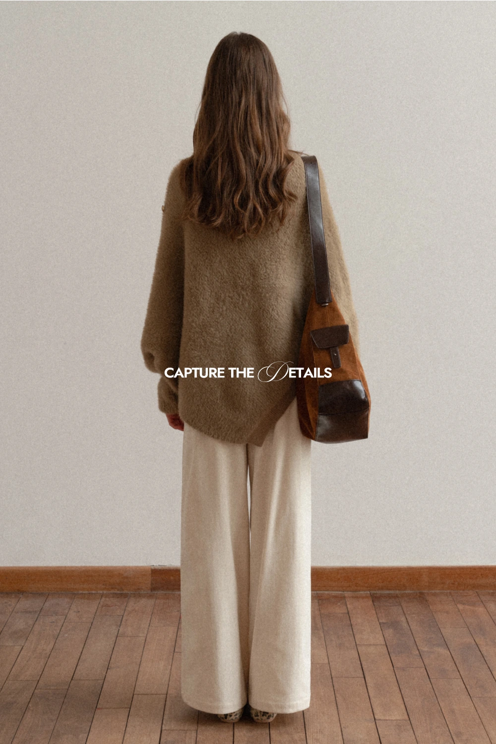 Cozy White Turtleneck Sweater Women Fuzzy Knit Top