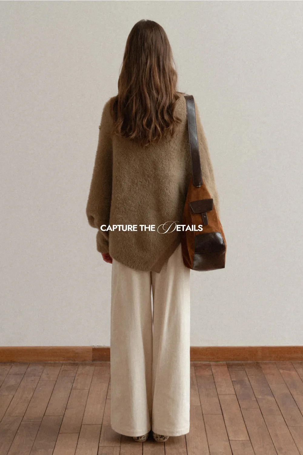 Cozy White Turtleneck Sweater Women Fuzzy Knit Top