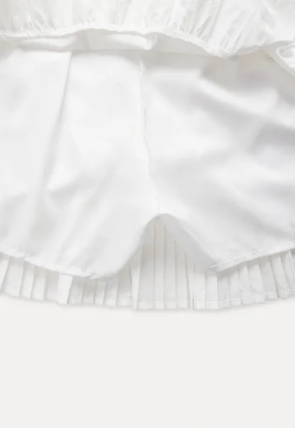 White Collared Button-Up Top