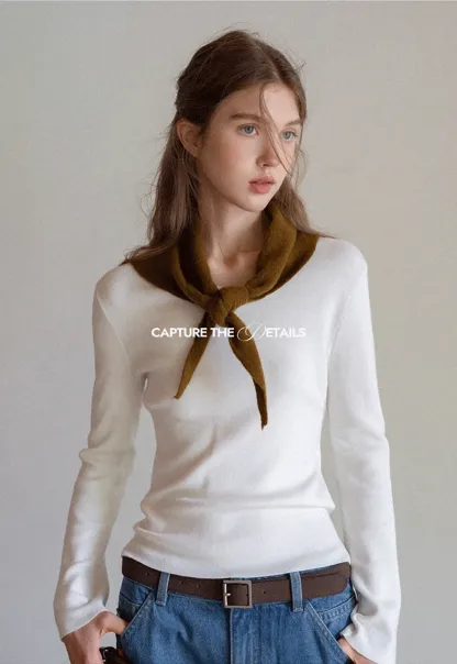 Triangle Versatile Knit Scarf and Shawl