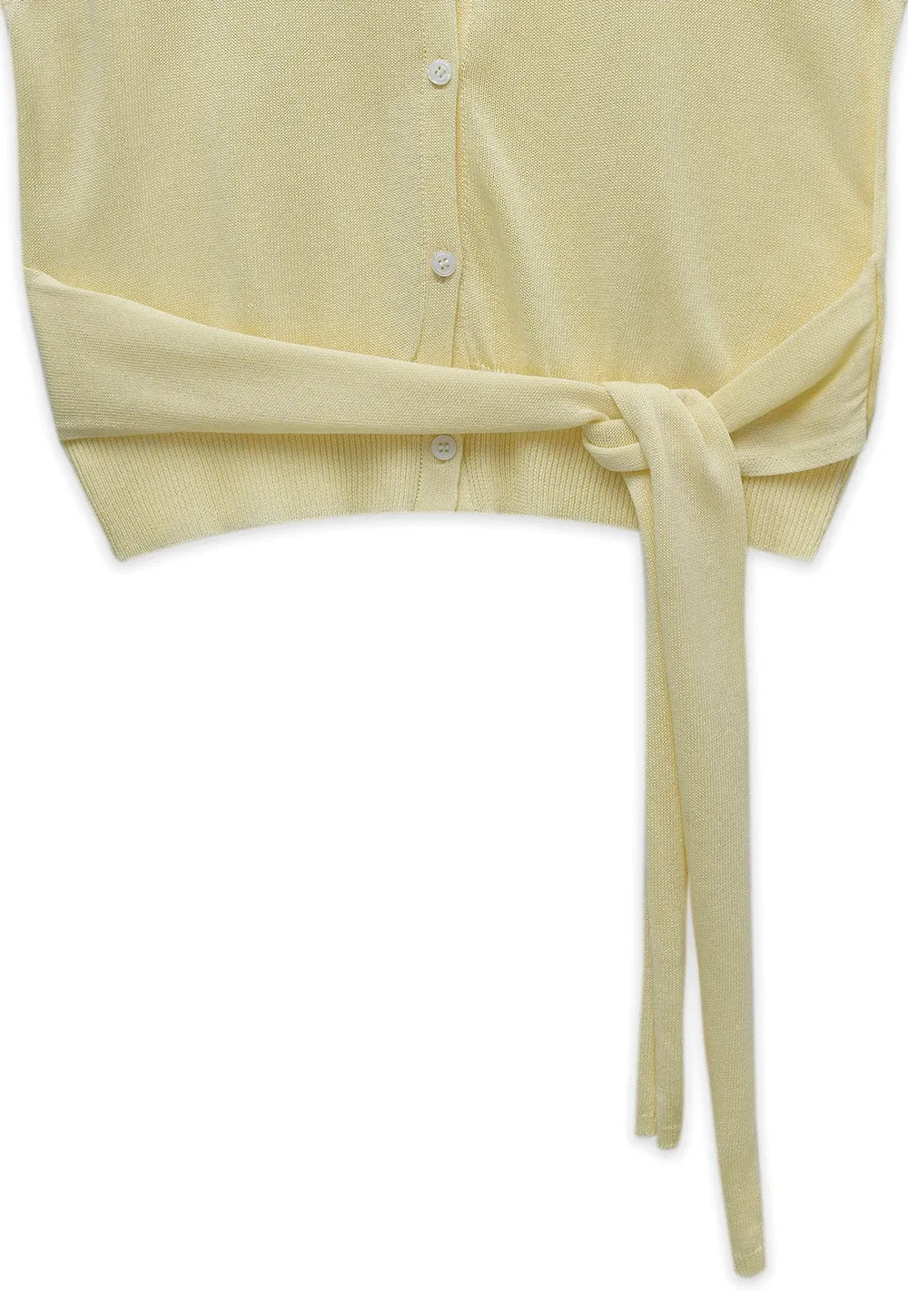 Women's Sleeveless Knit Top with Waist Tie