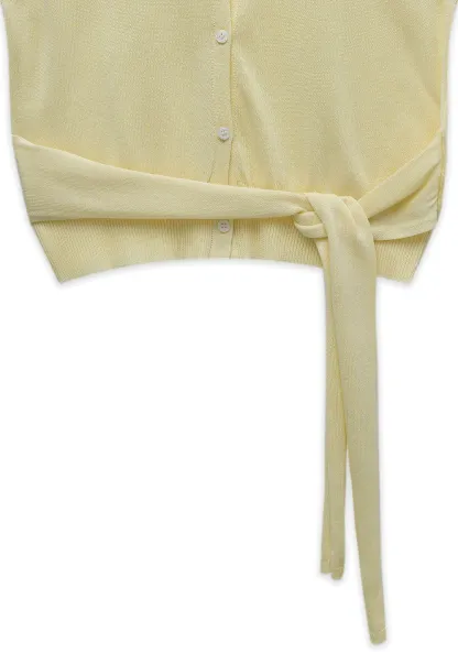 Women's Sleeveless Knit Top with Waist Tie