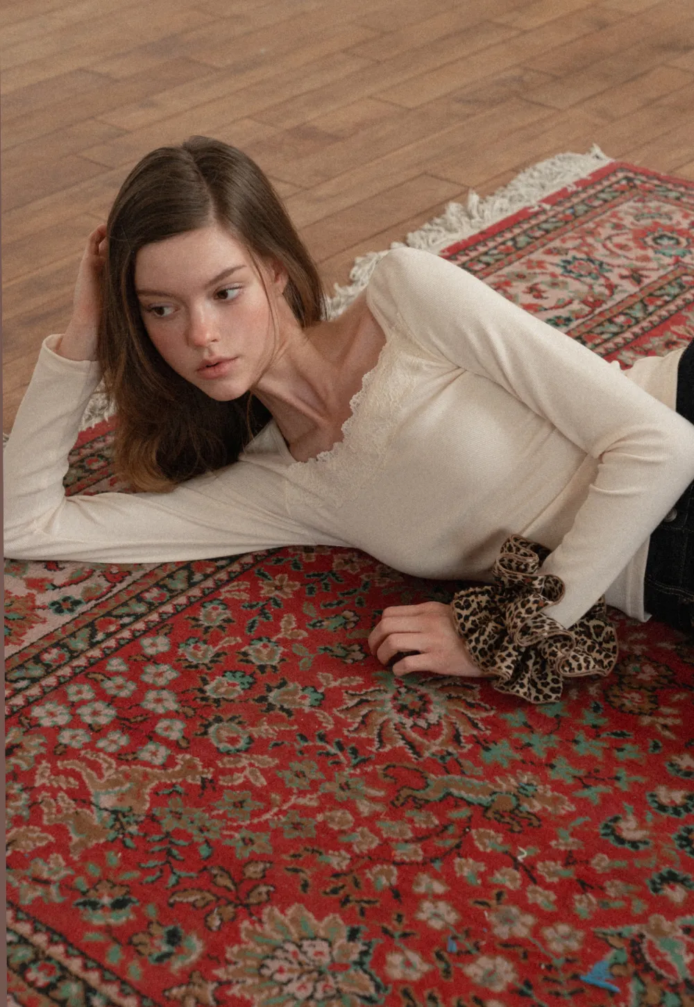 Women Square Neck Long Sleeve Tee