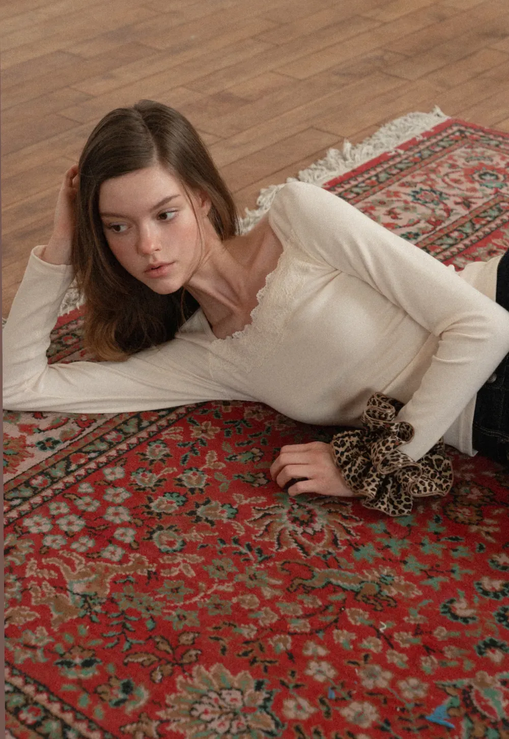 Women Square Neck Long Sleeve Tee