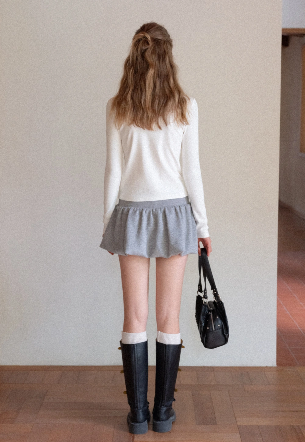 Women Long Sleeve Top with Flower Detail