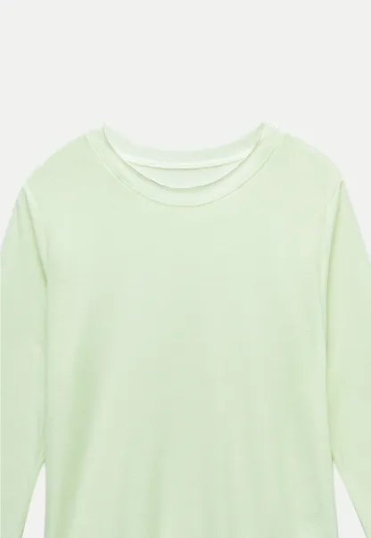 Long-Sleeve Peplum Hem T-Shirt