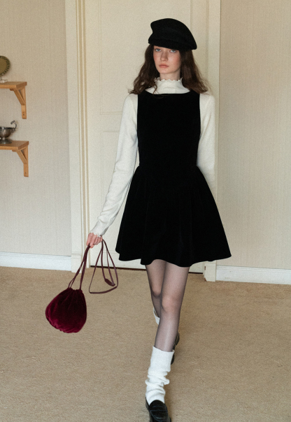 Chic Light Blue Ruffle Trim Turtleneck Sweater