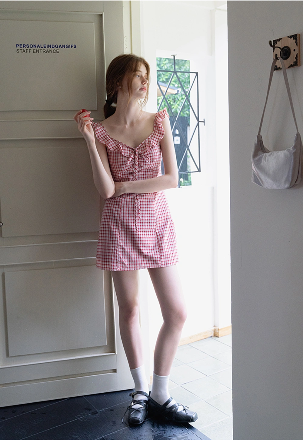 Women's Gingham Ruffle Mini Dress