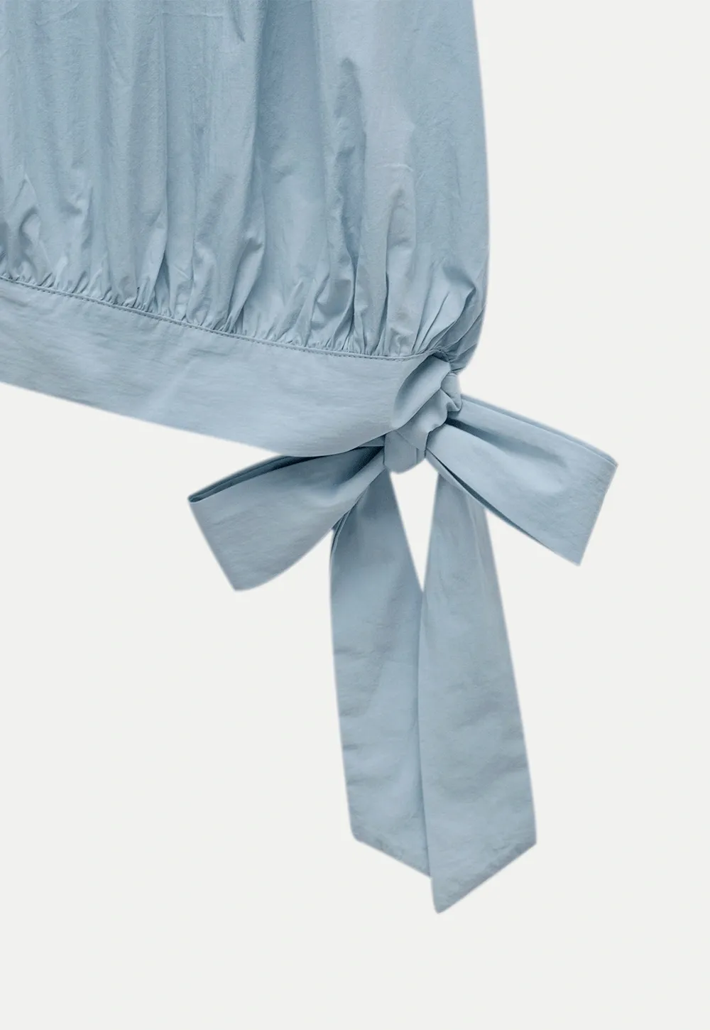 Off Shoulder Tie Front Blouse with Stylish Lapel