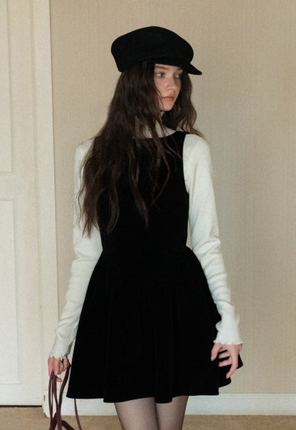 Chic Light Blue Ruffle Trim Turtleneck Sweater