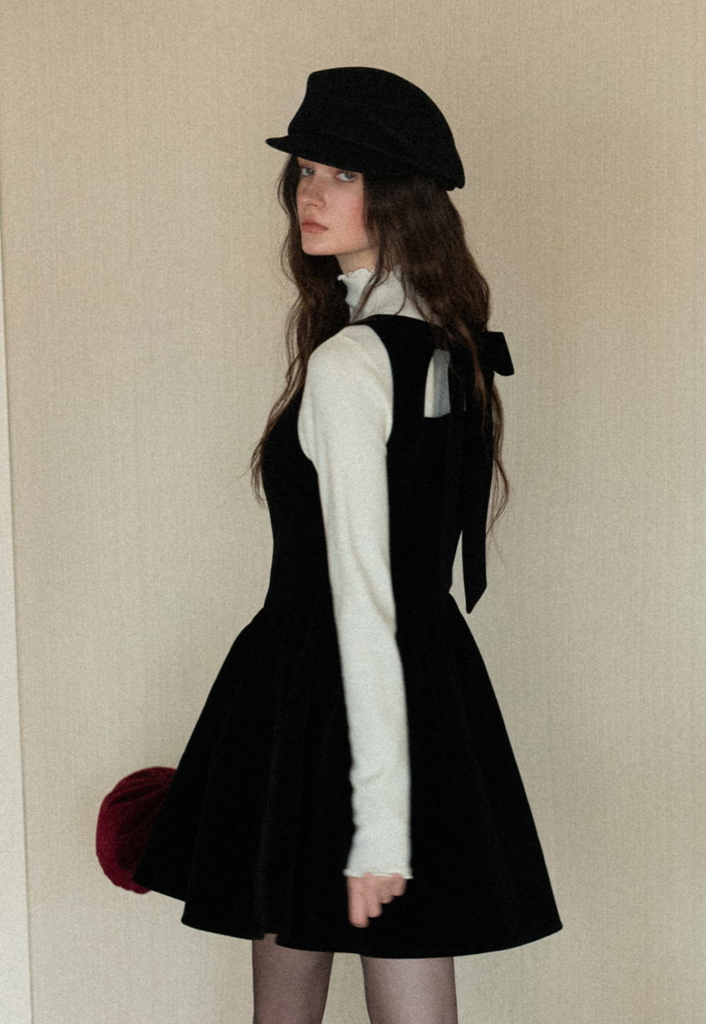 Chic Light Blue Ruffle Trim Turtleneck Sweater