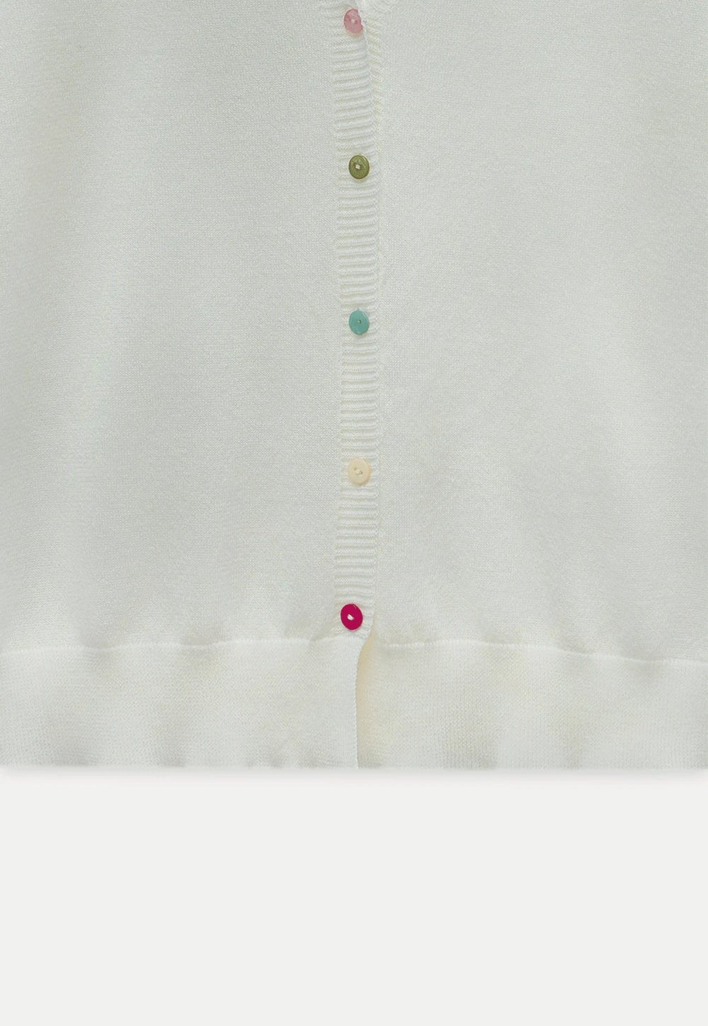 Women's V-Neck Knit Cardigan with Colorful Buttons