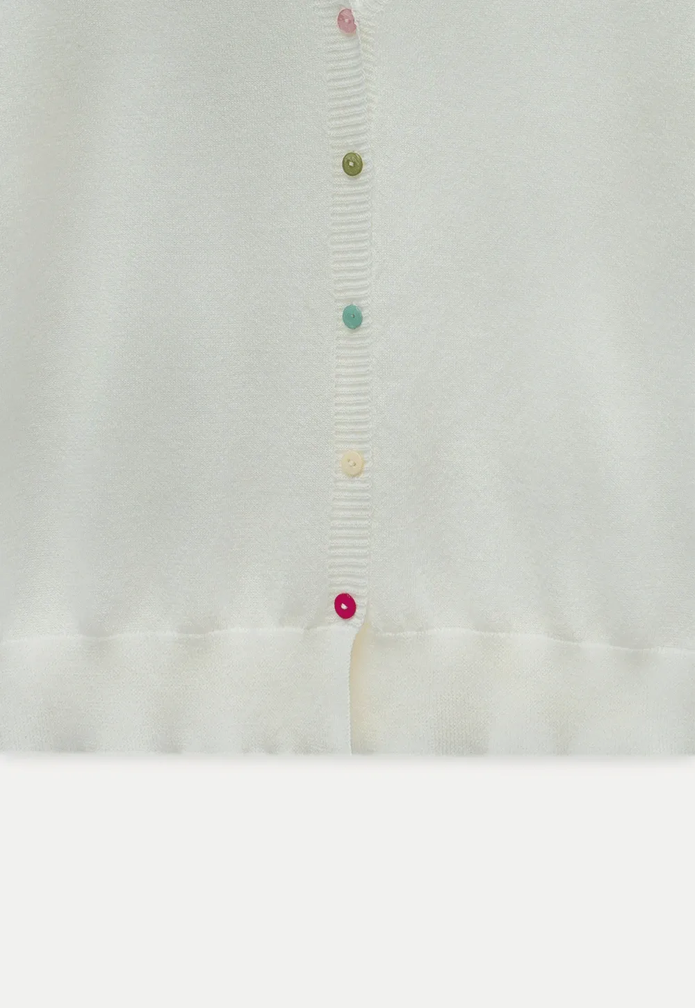 Women's V-Neck Knit Cardigan with Colorful Buttons