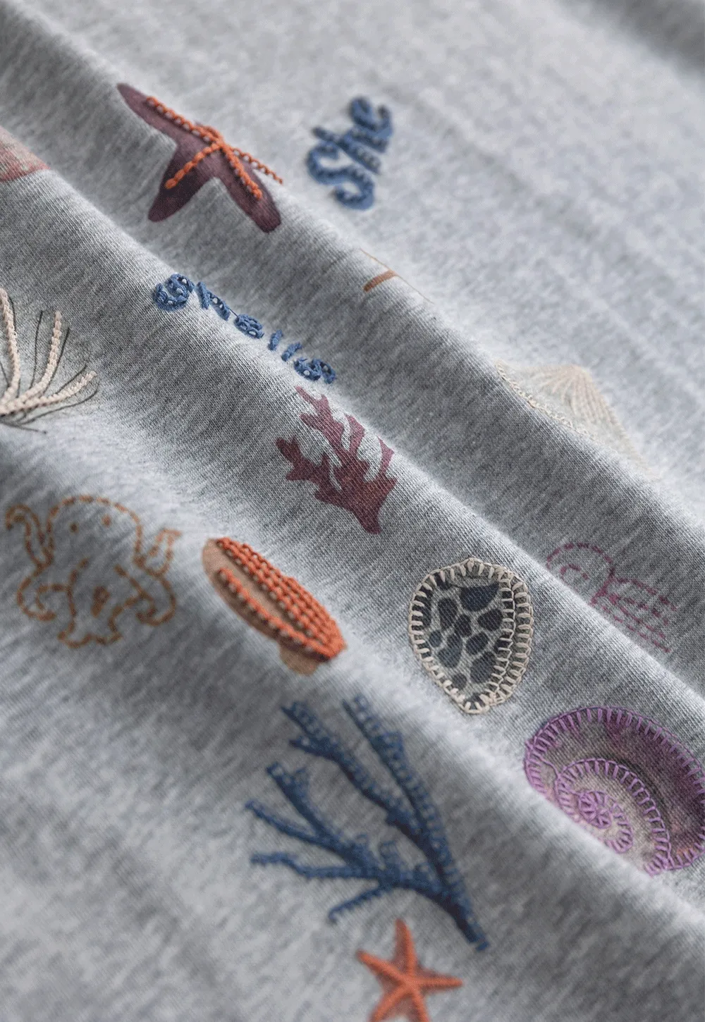 Women's Starfish and Seashell Print T-Shirt