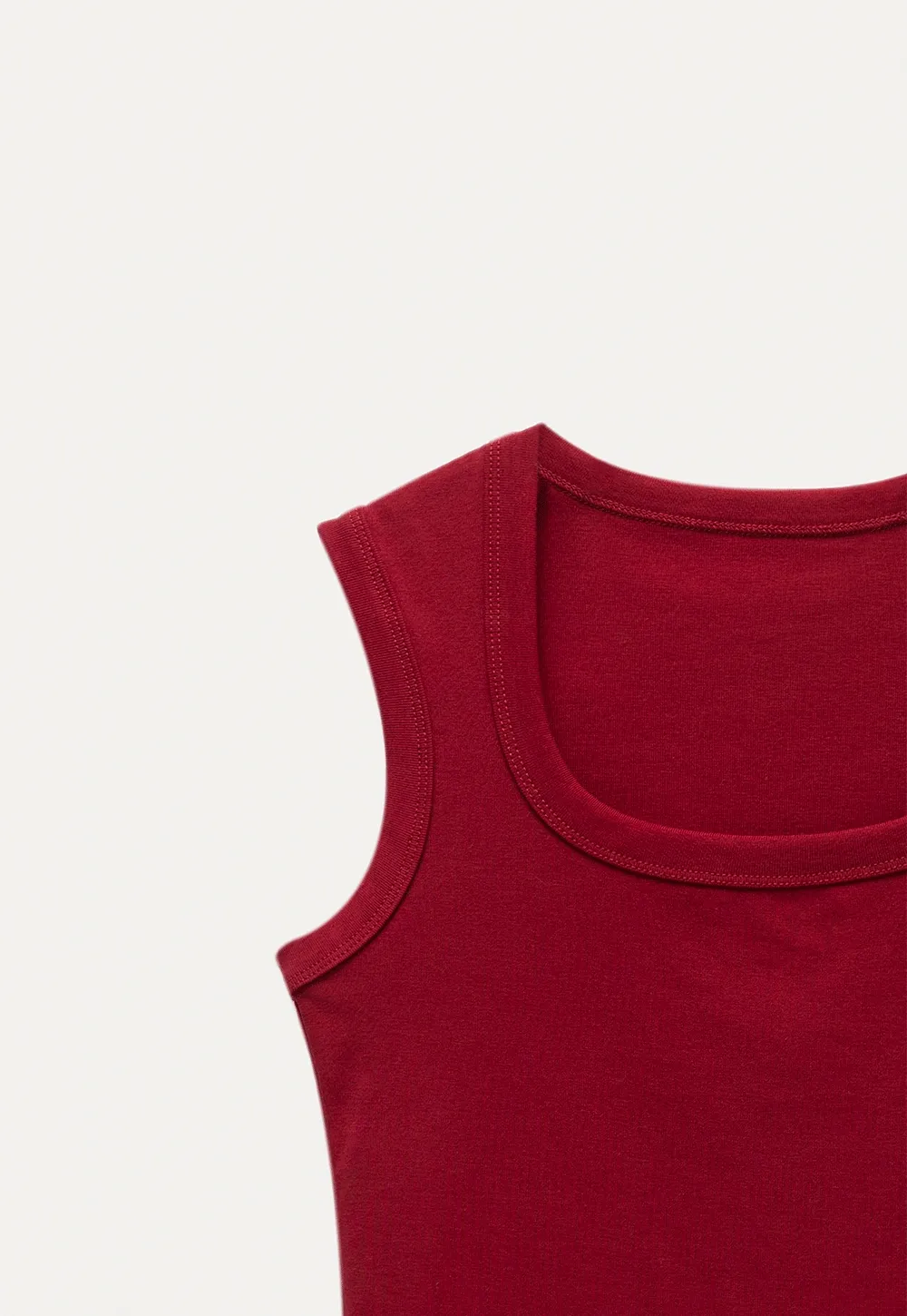Women's Solid Square Neck Fitted T-Shirt And Tank Top