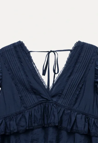 Vintage Style Layered Ruffle Top for Women