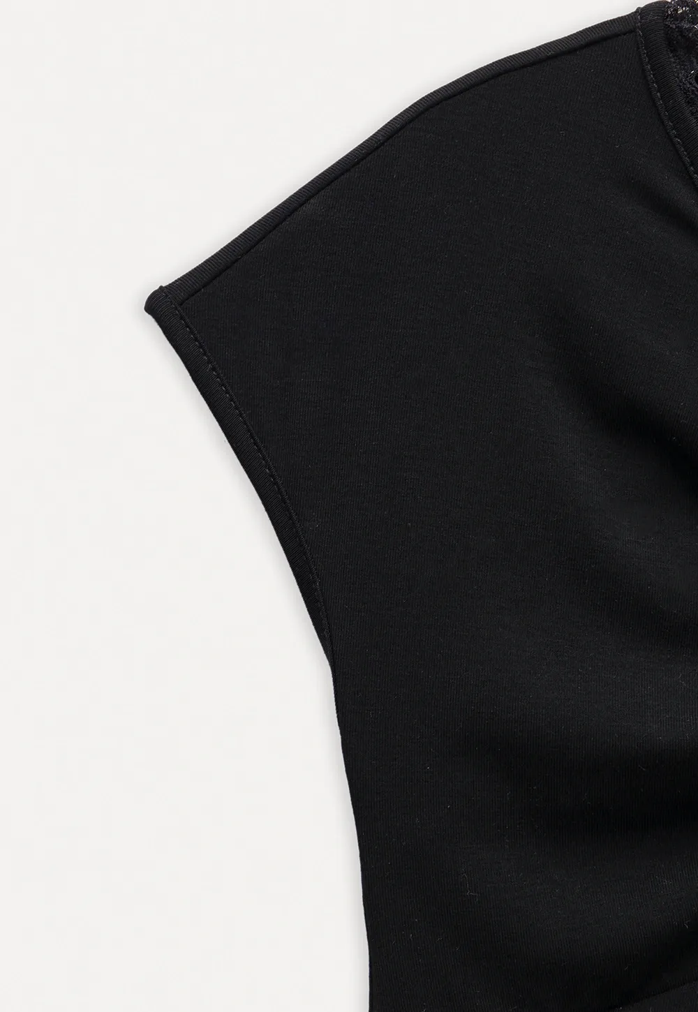 Women's Ruched V-Neck Lace Trim Fitted T-Shirt