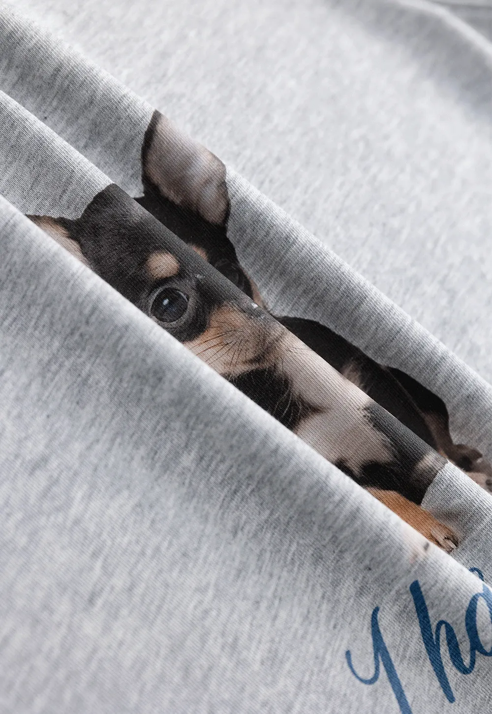 Artistic Dog Graphic Fitted Tee