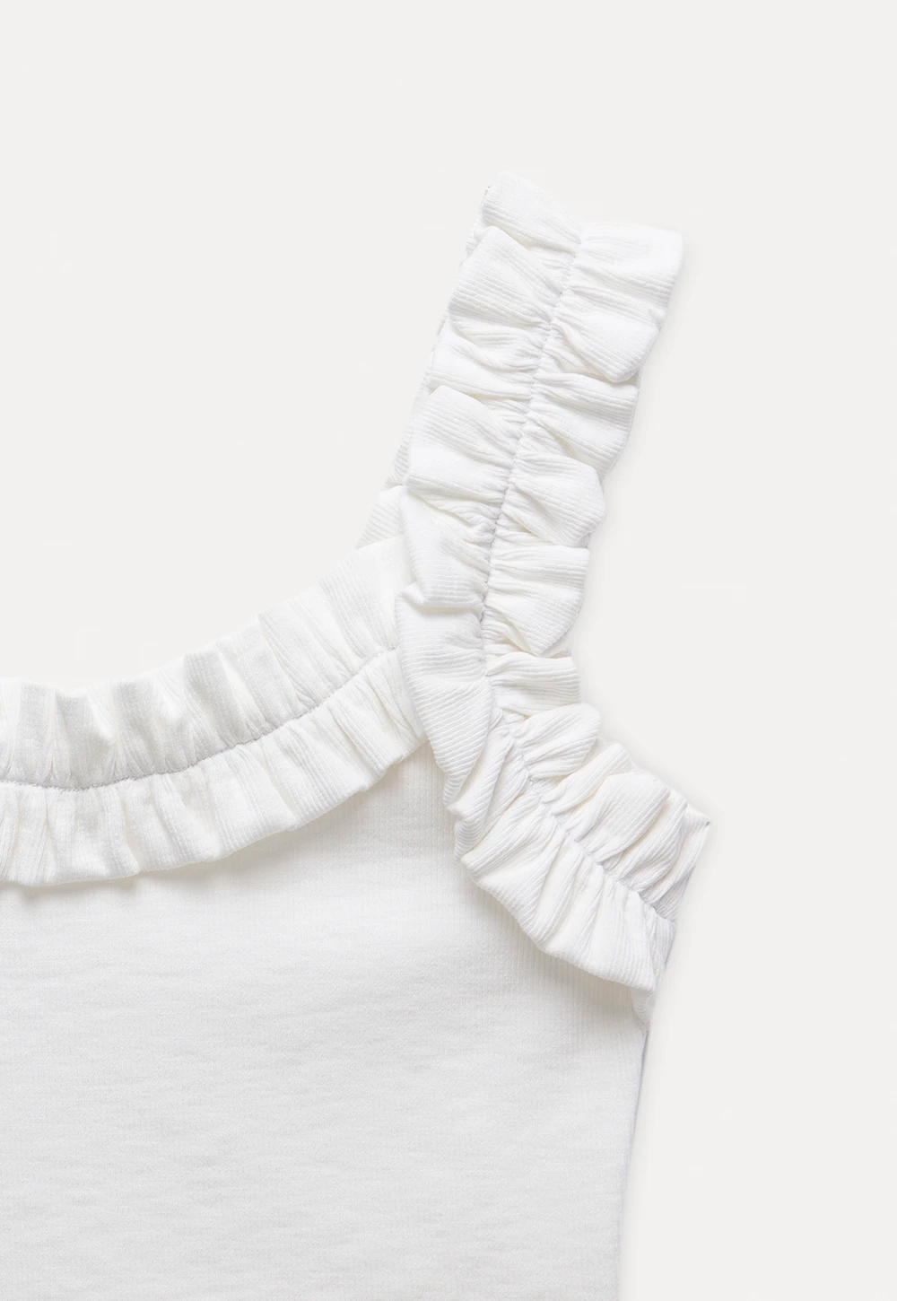 Ruffle Strap Fitted Tank Top