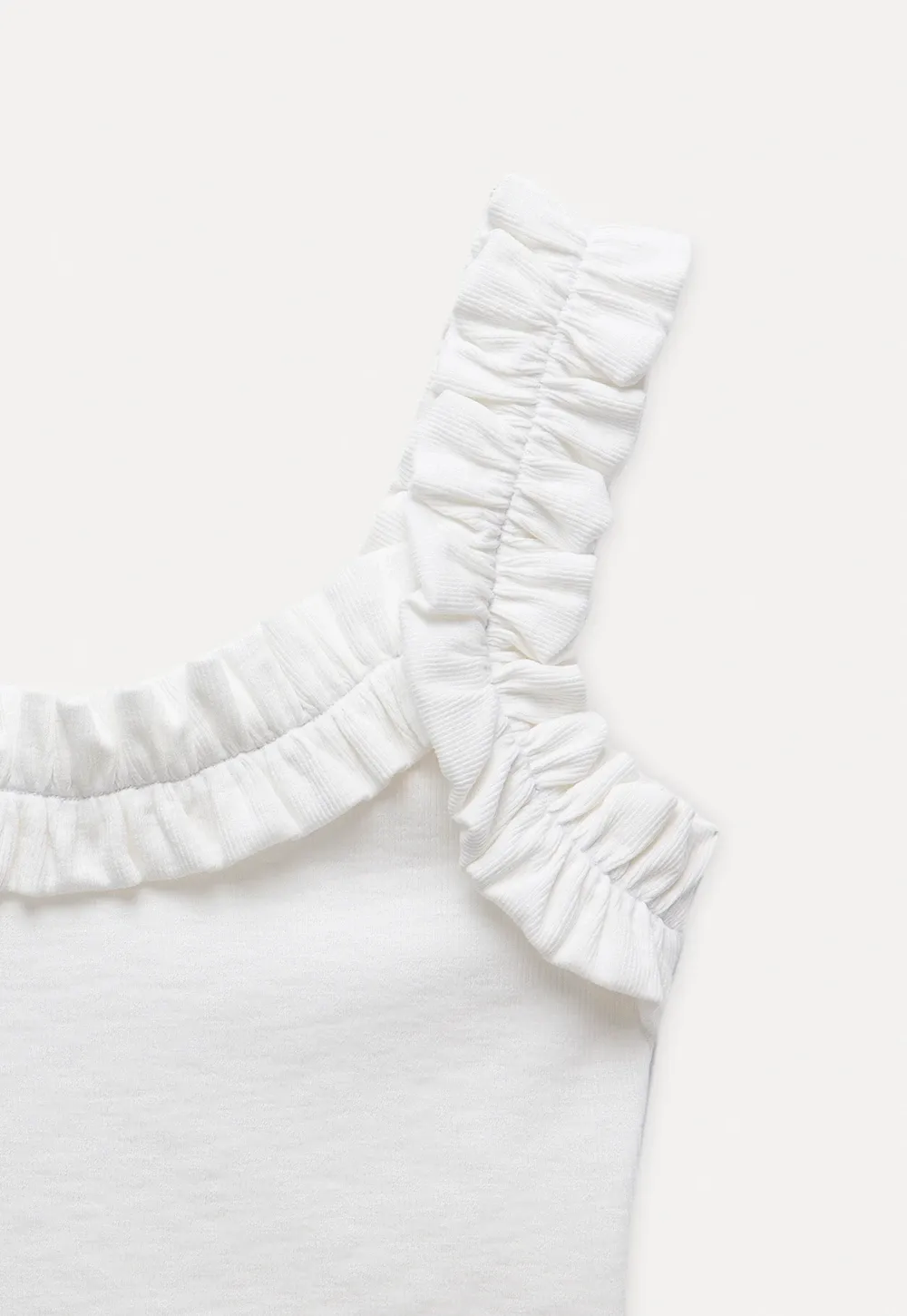 Ruffle Strap Fitted Tank Top