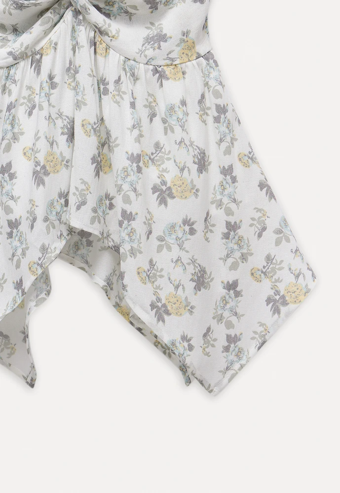 Women’s Floral Twist Halter Peplum Top
