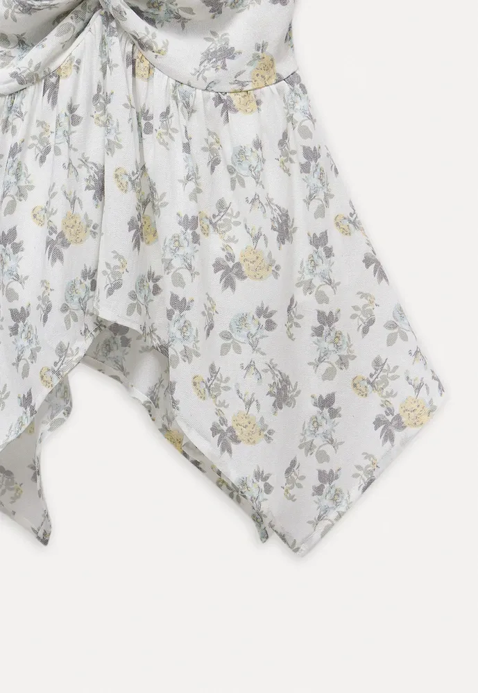 Women’s Floral Twist Halter Peplum Top