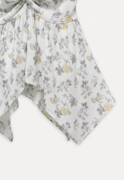 Women’s Floral Twist Halter Peplum Top
