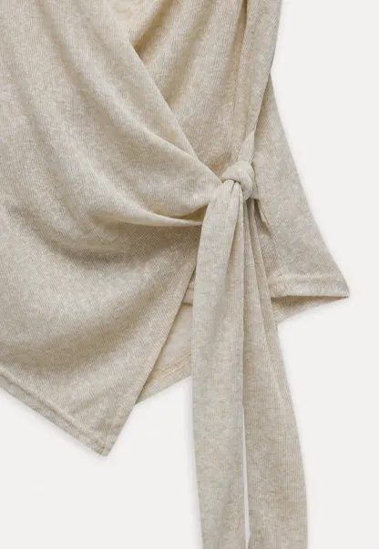 Wrap Tie Top & Tiered Cami Dress Set