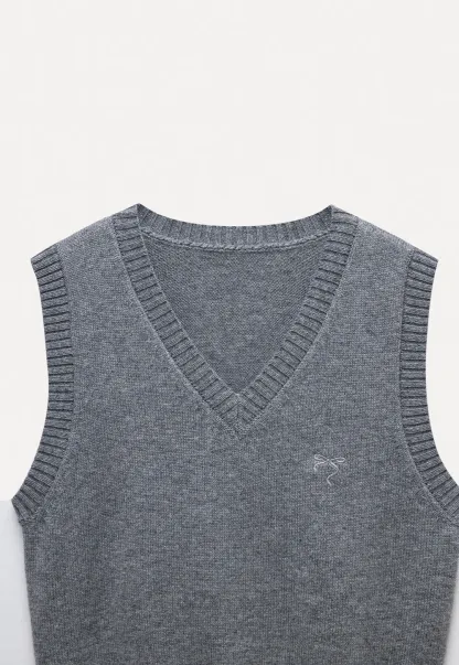 V-Neck Knit Sweater Vest