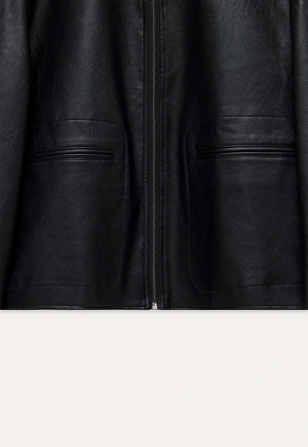 Women Faux Leather Zip-Up Jacket