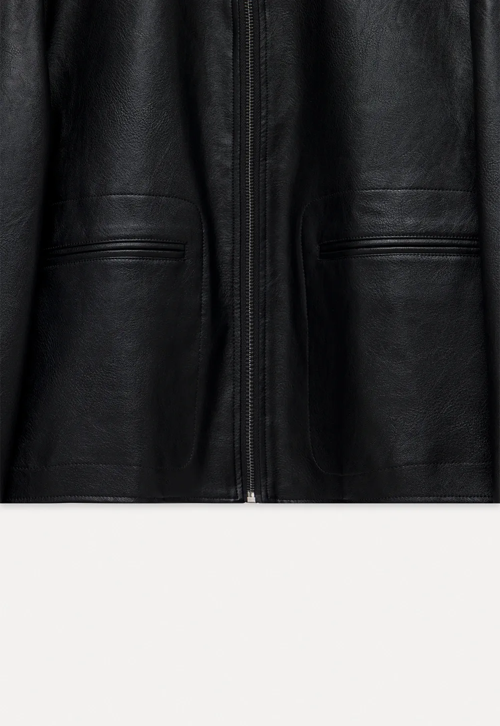 Women Faux Leather Zip-Up Jacket