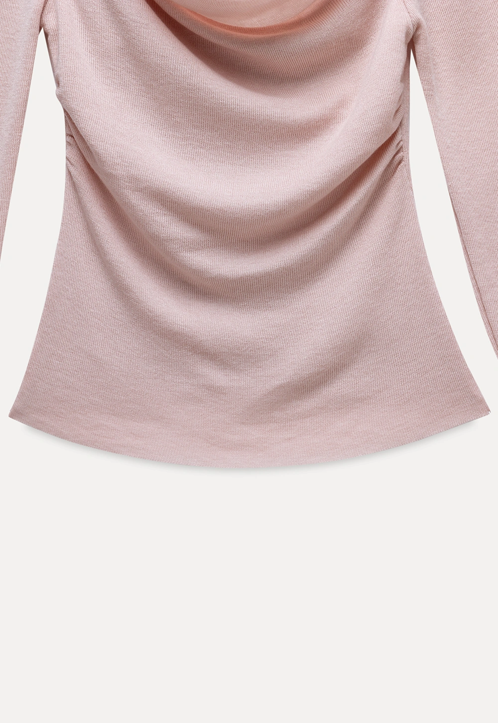 Womens Draped Cowl Neck Slim Fit Tops