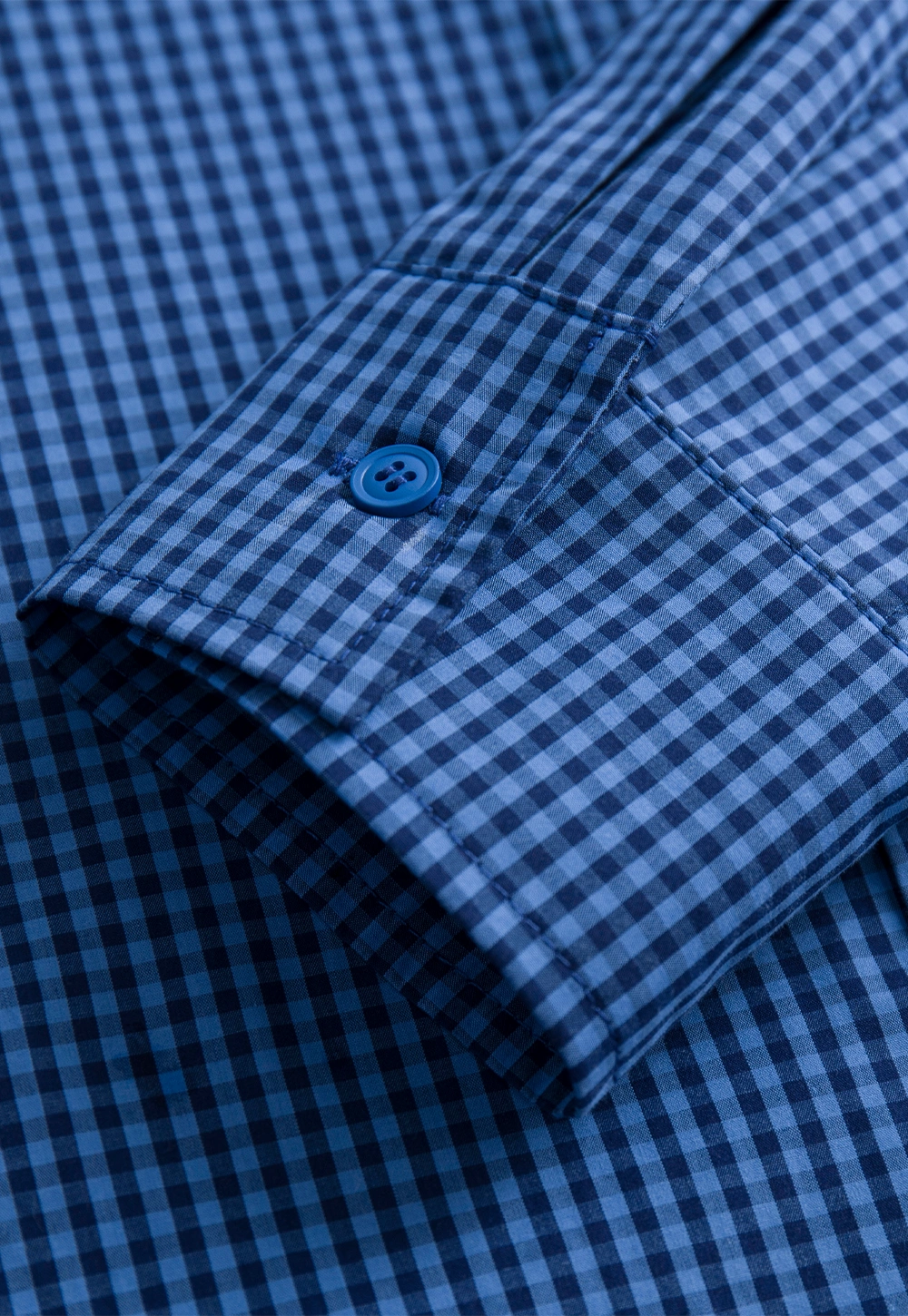 Womens Gingham Bow-Collar Long Sleeve Shirt