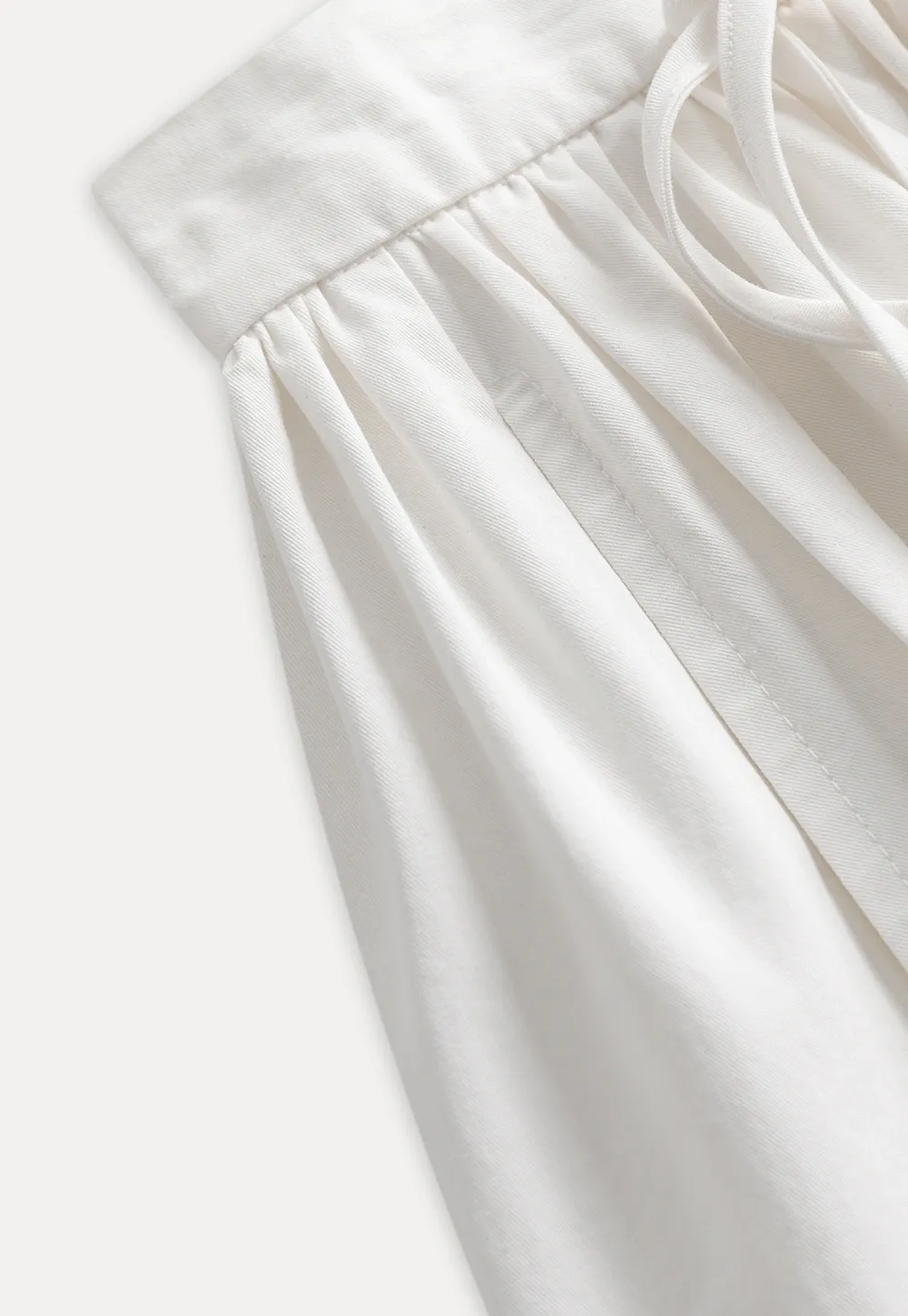High Waist A Line White Skirt