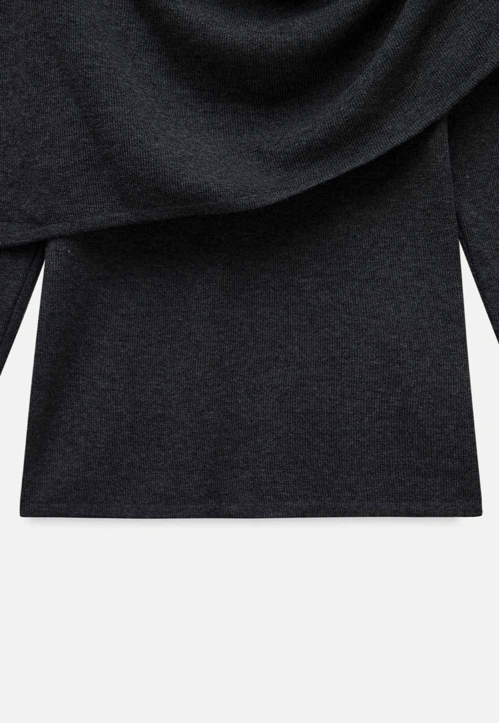 Womens Draped Cowl Neck Knit Top