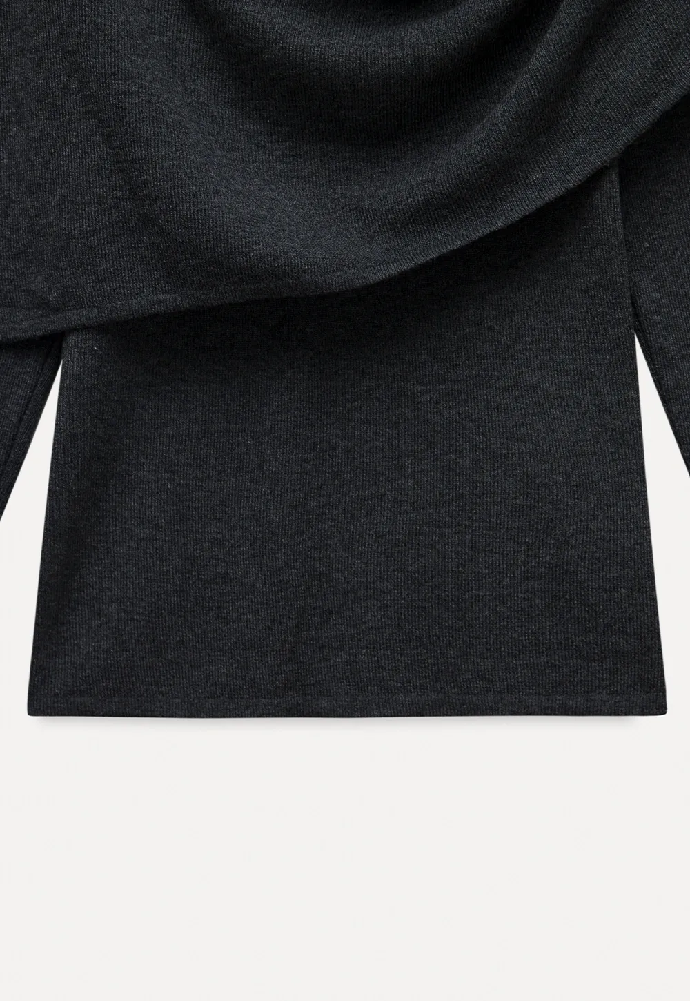 Womens Draped Cowl Neck Knit Top